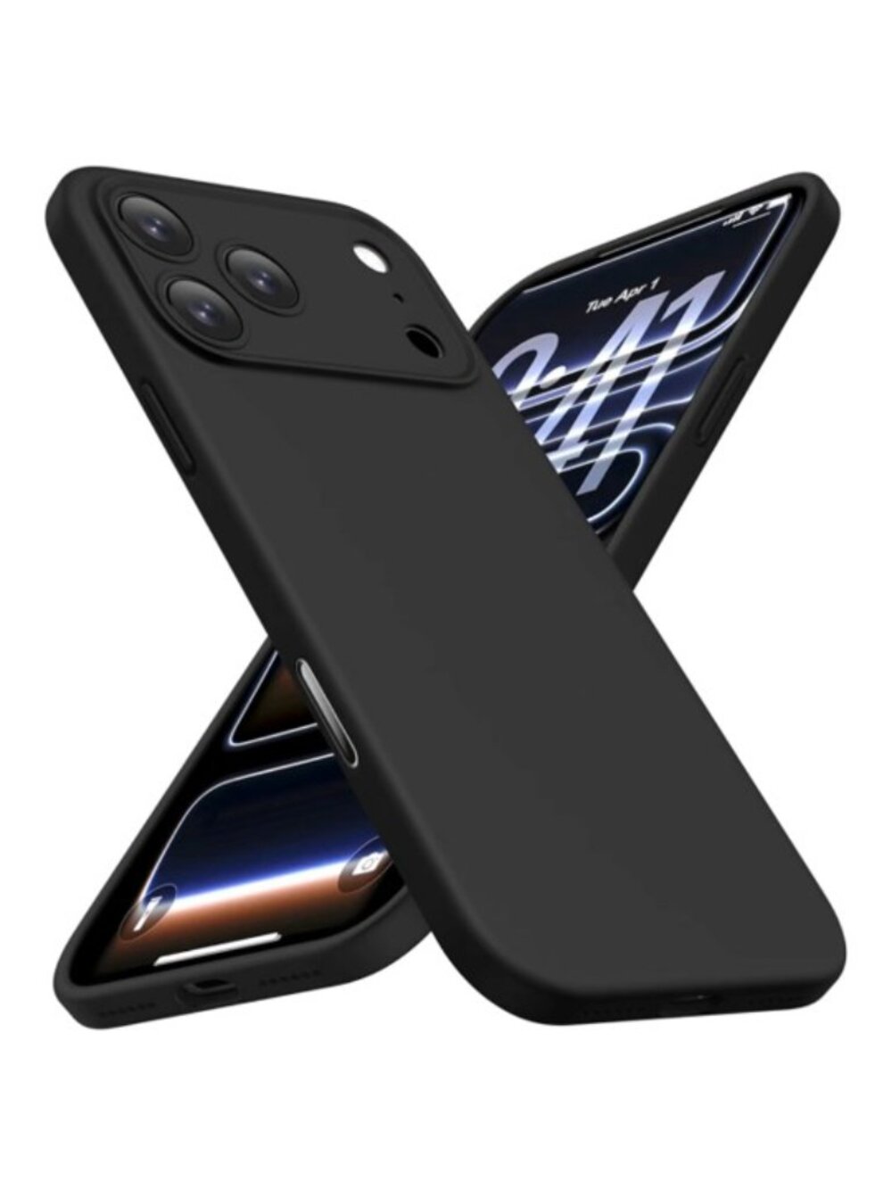 Cellever Black Ultra Slim Magnetic Liquid Silicone Back Case iPhone 17 Pro